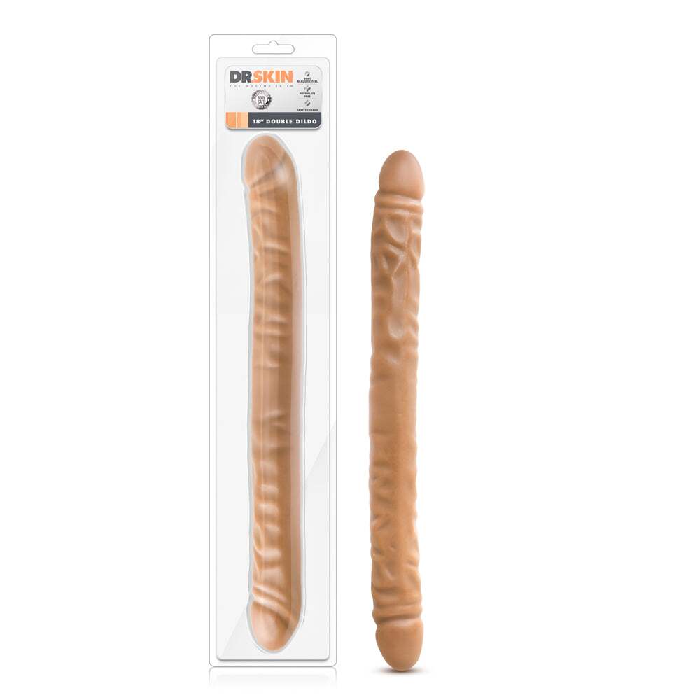 18 inch Dildo by Blush in Tan Light Brown Mocha shown for use by Her or Him