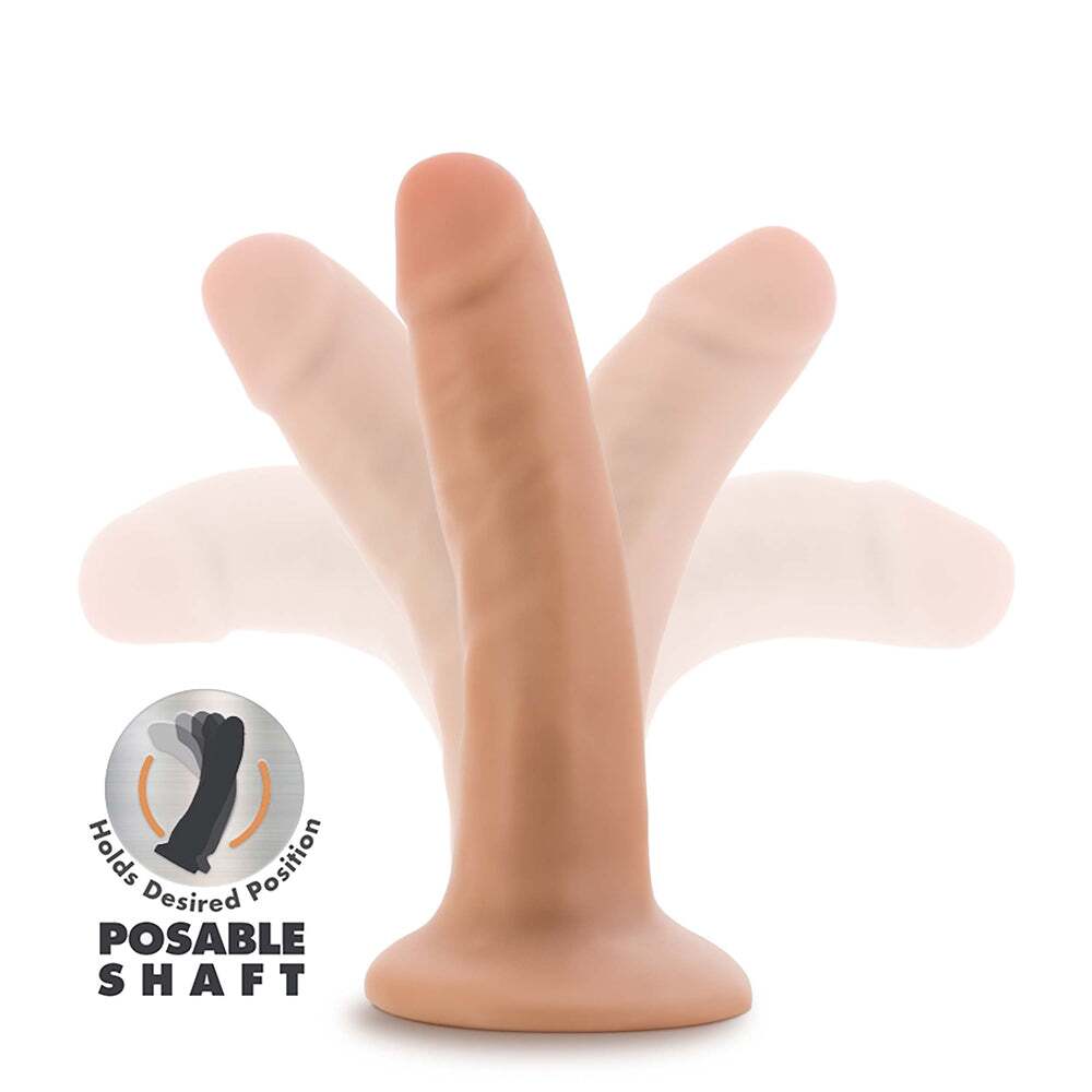 5 inch Dildo by Blush in Vanilla Ivory Beige shown for pegging Her or Him