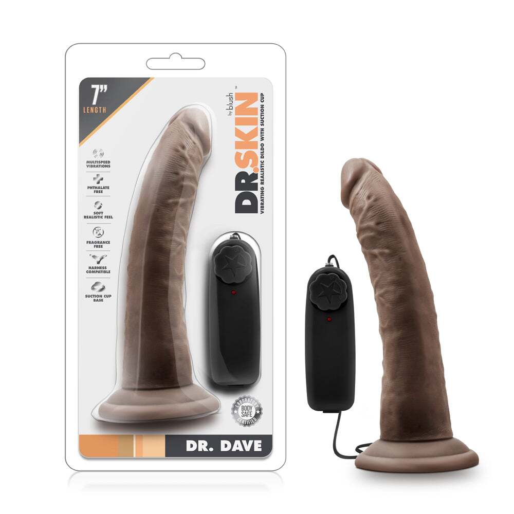 7 inch Dildo by Blush in Dark Brown shown for use by Her or Him