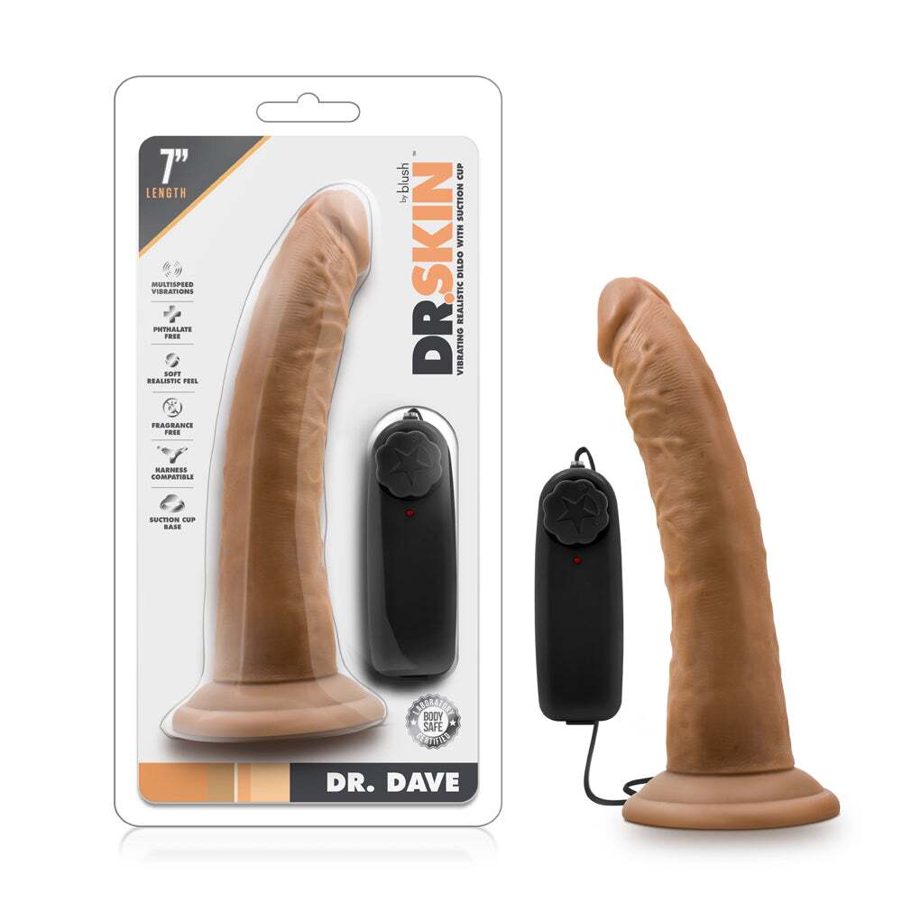 7 inch Dildo by Blush in Tan Light Brown Mocha shown for use by Her or Him
