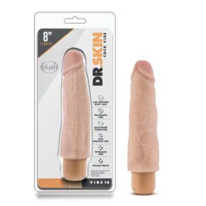 8 inch Dildo Blush Vanilla Ivory Beige Dr Skin Cock Vibe 14 Realistic Vibrating Beige