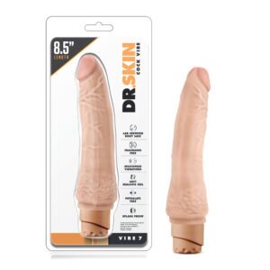 8.5 inch Dildo Blush Vanilla Ivory Beige Dr Skin Cock Vibe 7 Realistic Vibrating Beige