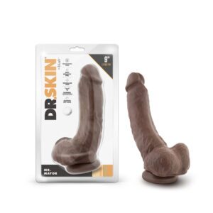 9 inch Dildo Blush Dark Brown Dr Skin Mr Mayor Realistic with Balls