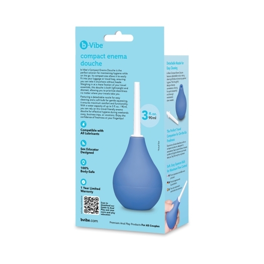 B-Vibe Compact Enema Douche Blue intimate cleansers and personal cleansing care by B-Vibe.