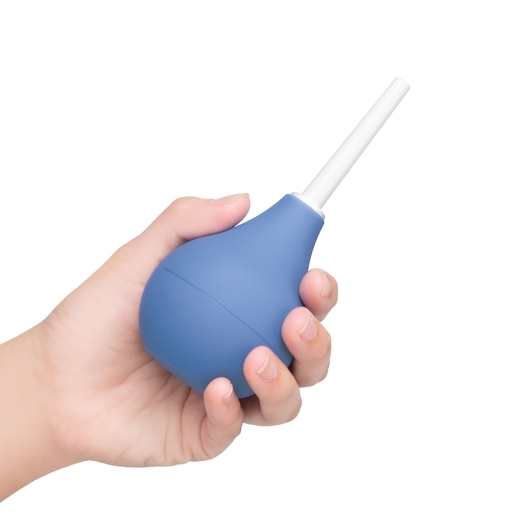 B-Vibe Compact Enema Douche Blue intimate cleansers and personal cleansing care by B-Vibe.