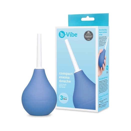 B-Vibe Compact Enema Douche Blue intimate cleansers and personal cleansing care by B-Vibe.