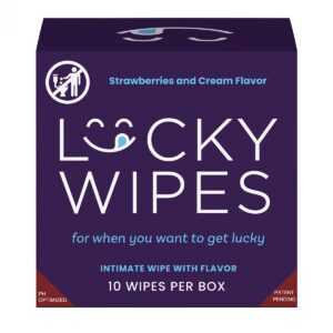 Sweetums Lucky Wipes Strawberries & Cream Flavor 10-Pack Intimate Cleanser