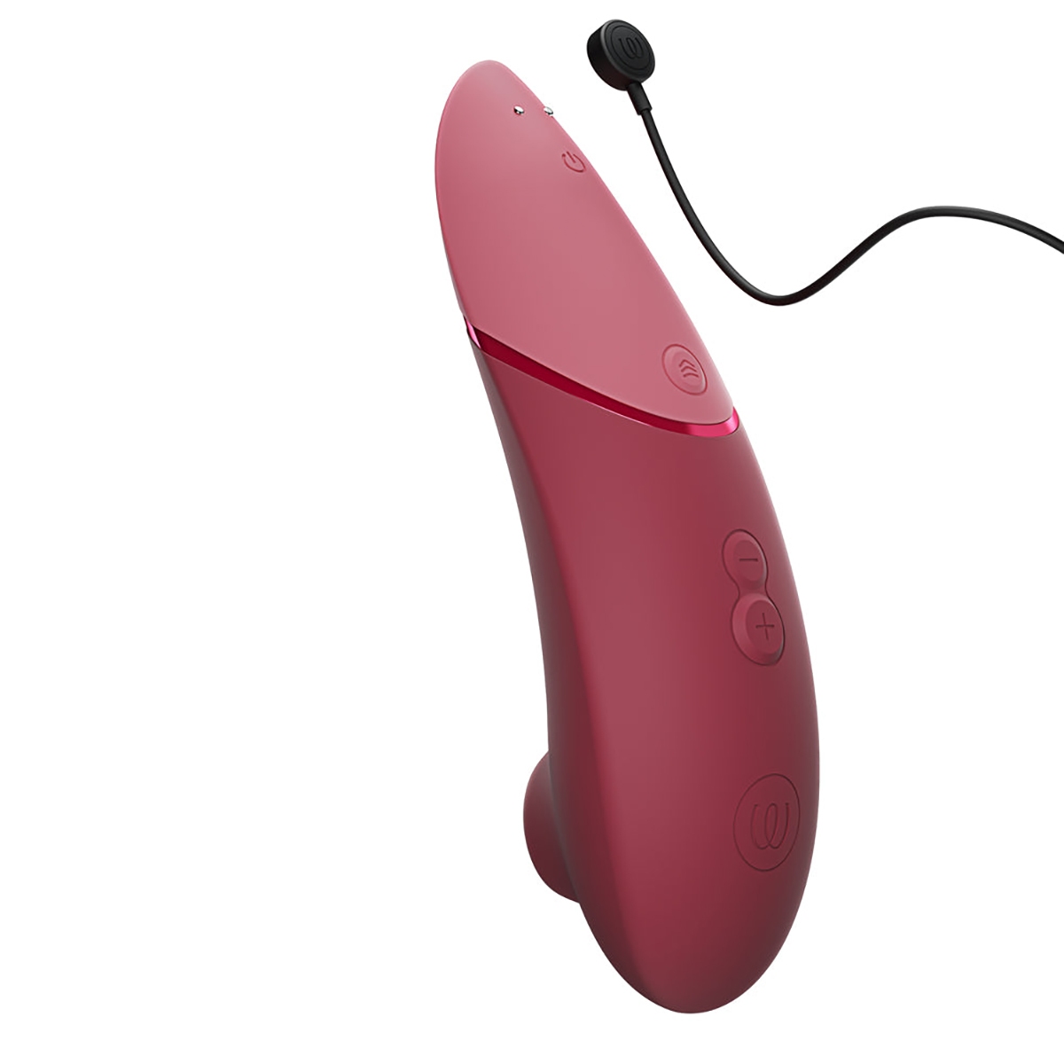 Angled view of the  Womanizer vibrator designed for intimate use
