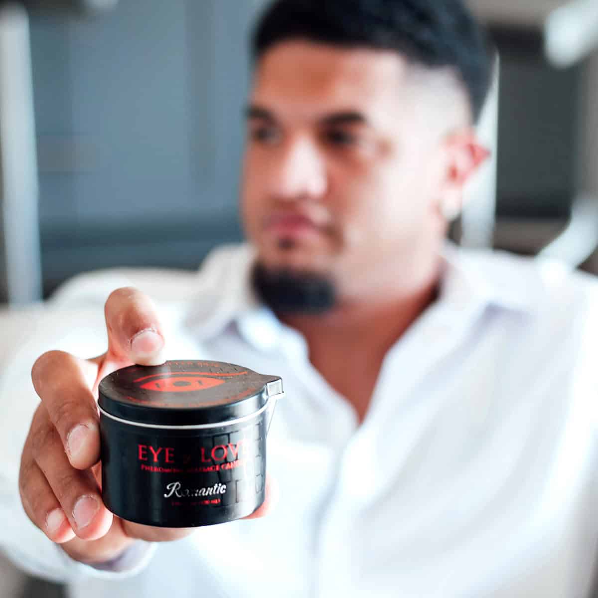 Buy Eye of Love Pheromone Massage Candle 150ml  Romantic  M to F  for her or him.