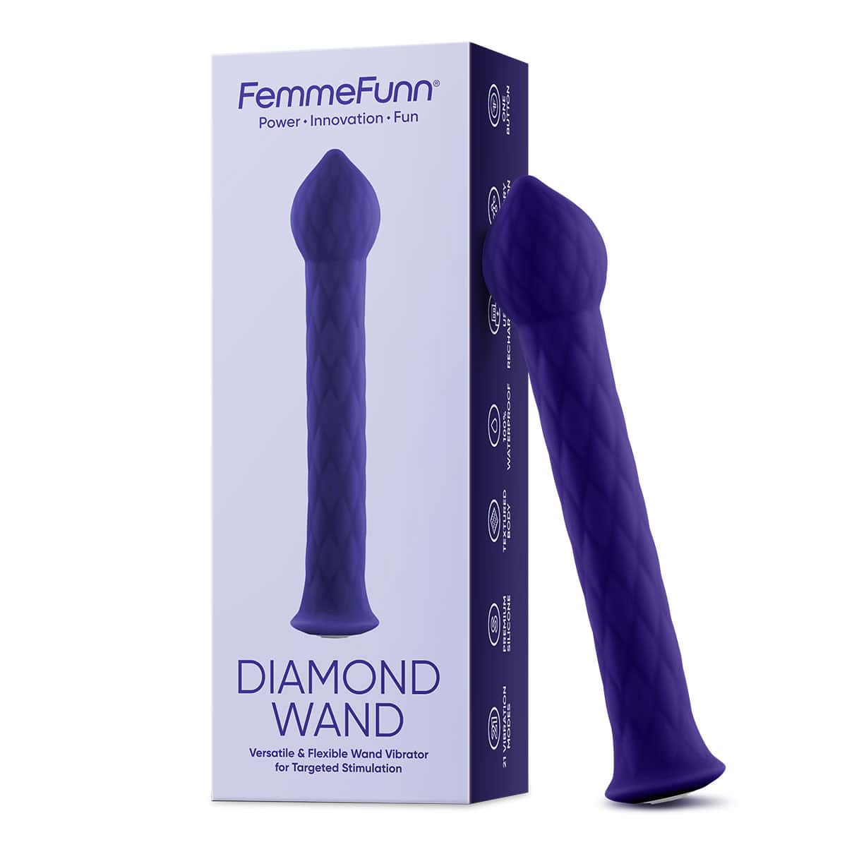 Buy a Femme Funn Diamond Wand  Dark Purple vibrator.