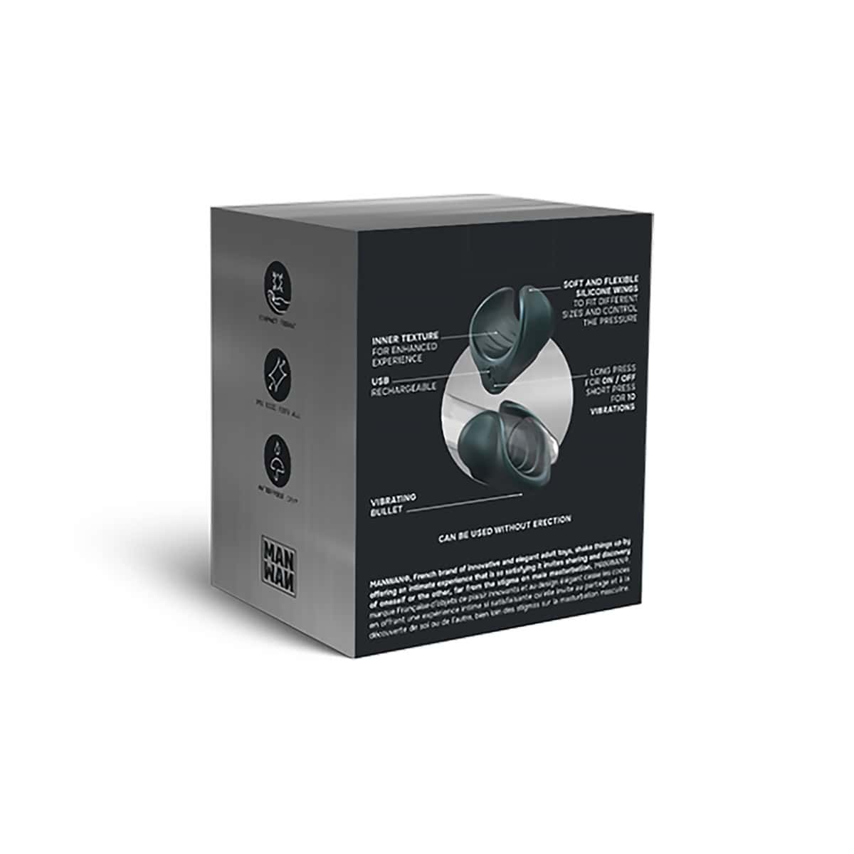 Buy a MAN WAN Starter Travel Size Silicone Vibrating Masturbator Pine Grey vibrator.