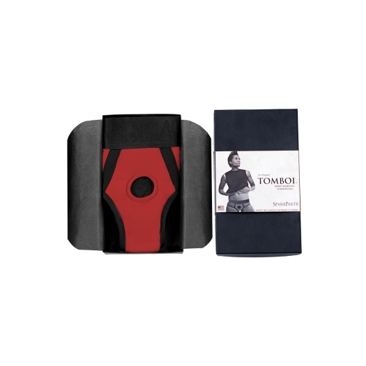 Best SpareParts Tomboi Harness Red/Black Nylon - 2X dildo panties made by SpareParts HardWear on sale at herVibrators.com