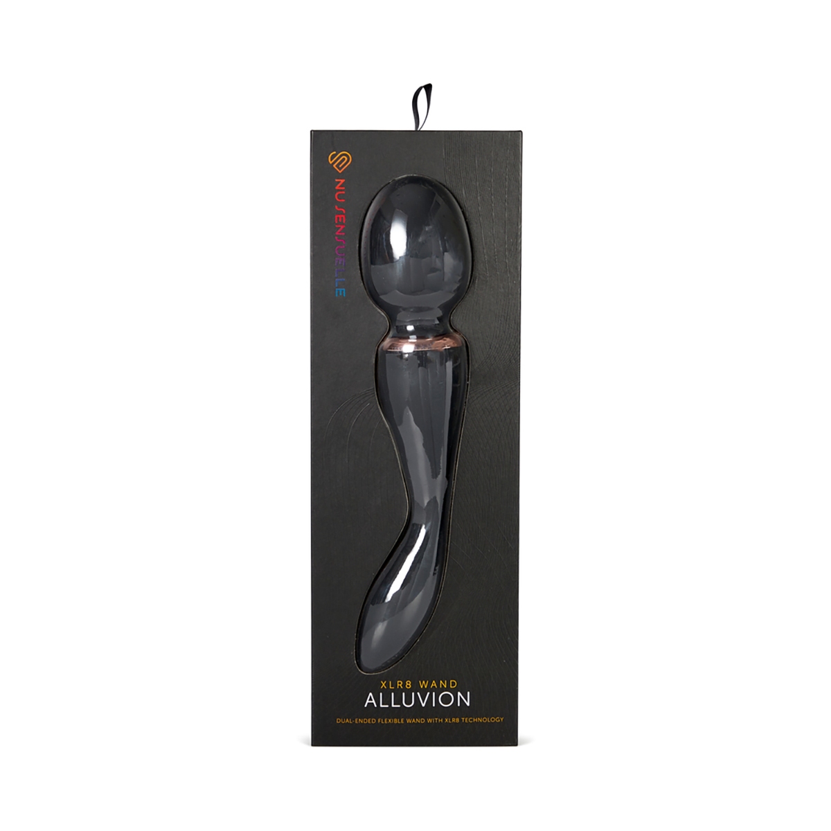 Fully assembled Black Nu Sensuelle vibrator with smooth exterior