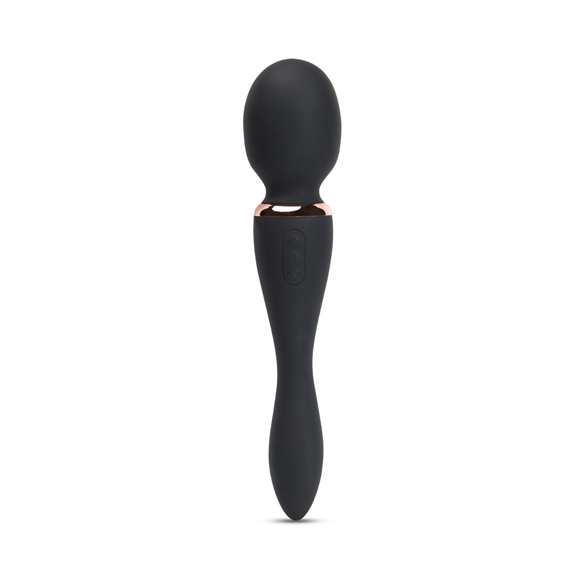 Black Nu Sensuelle vibrator Alluvion XLR8 Turbo shown in hand for scale