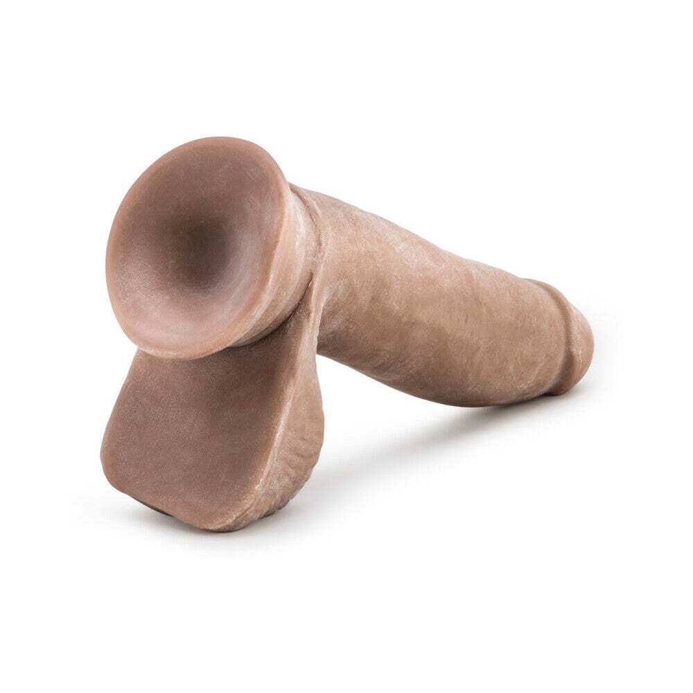 7 inch Dildo by Blush in Tan Light Brown Mocha shown for pegging Her or Him