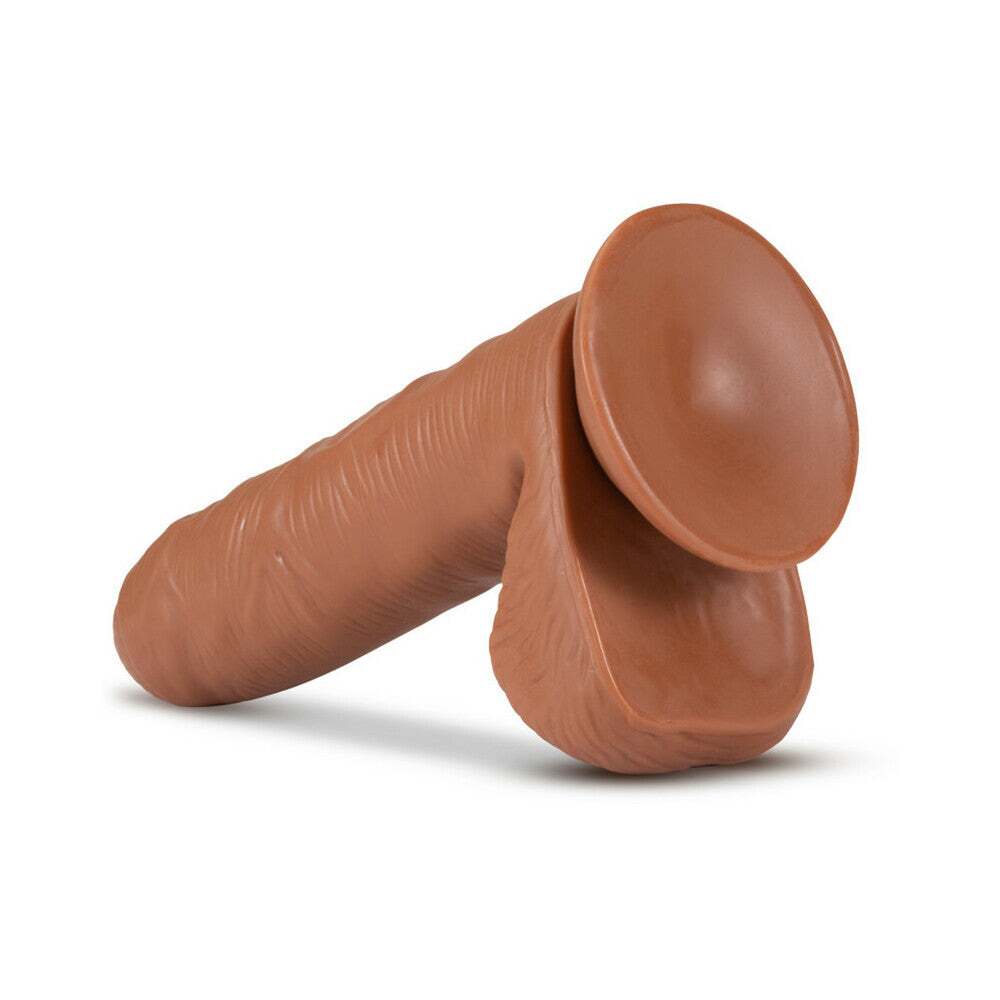 7 inch Dildo by Blush in Tan Light Brown Mocha shown for pegging Her or Him