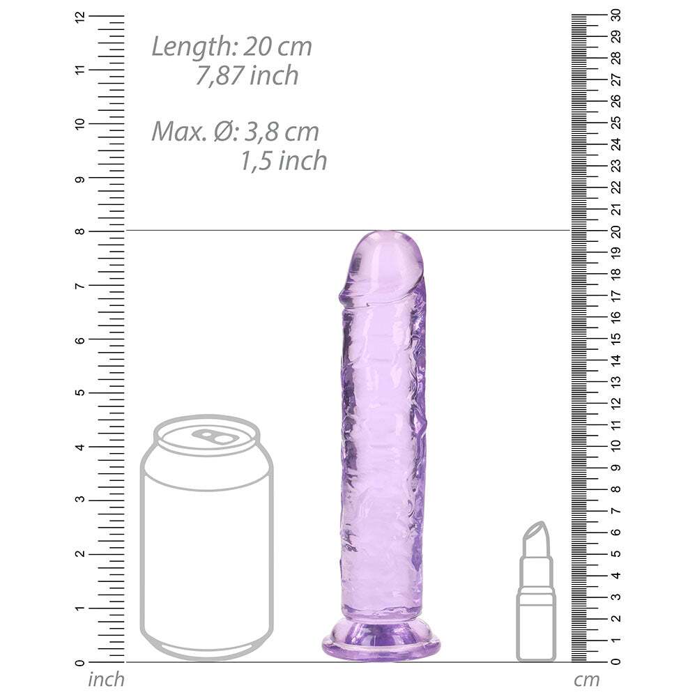 7 inch Dildo by Shots in Light Purple displayed for pegging Him or Her