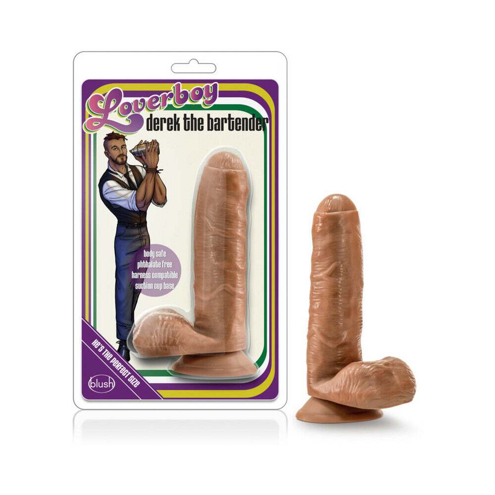 7 inch Dildo by Blush in Tan Light Brown Mocha shown for use by Her or Him