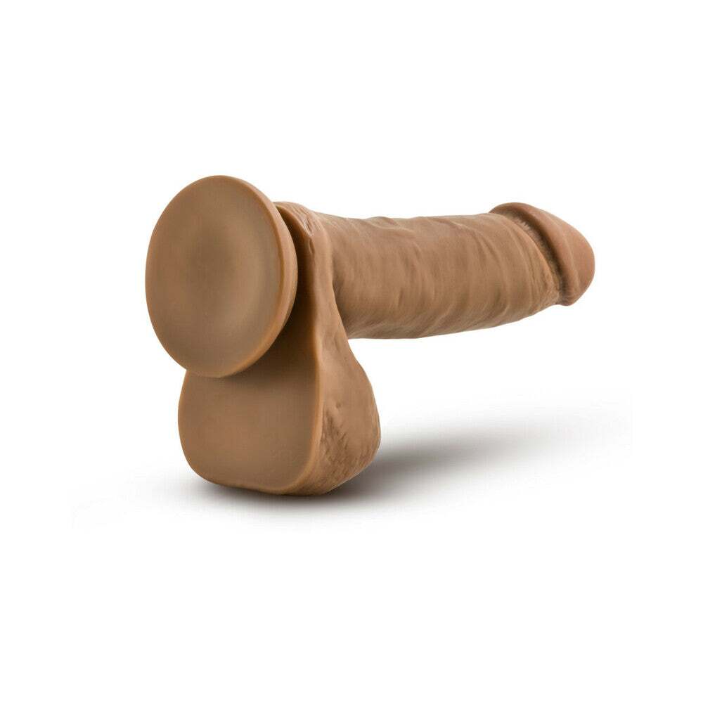 8 inch Dildo by Blush in Tan Light Brown Mocha shown for pegging Her or Him