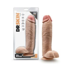10.5 inch Dildo Blush Vanilla Ivory Beige Dr Skin Mr Mister with Balls Beige