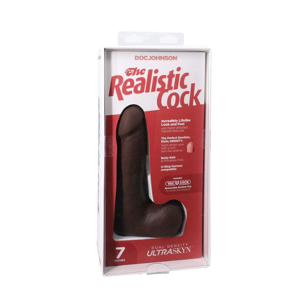 7 inch Dildo by Doc Johnson in Brown Chocolate Cocoa shown for use by Her or Him