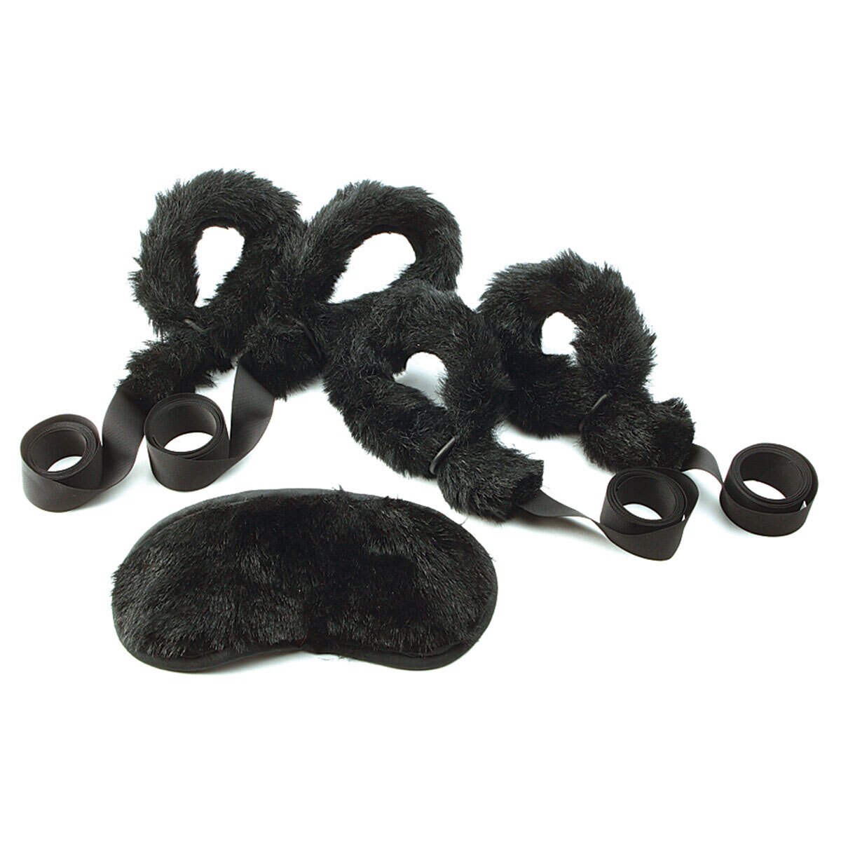 Sex Kitten Five Piece Faux Mink Fur Love Bond Kit luxury blindfold for adult sensory play