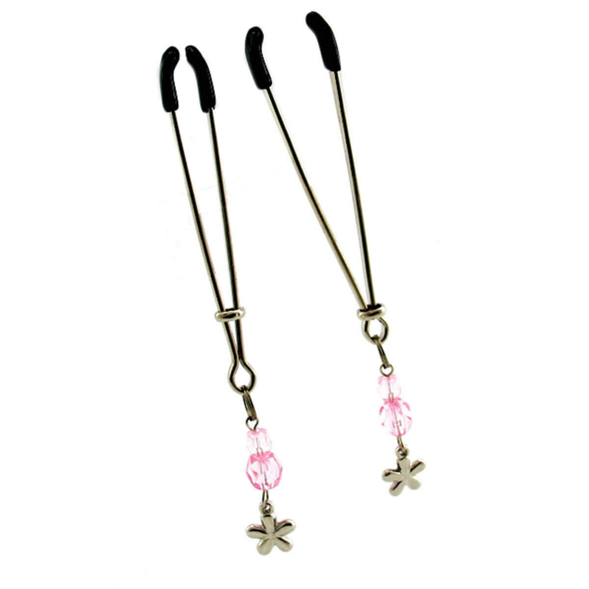 Sex Kitten Tweezer Clamps Pink Flower sexy jewelry made by Sex Kitten for her.
