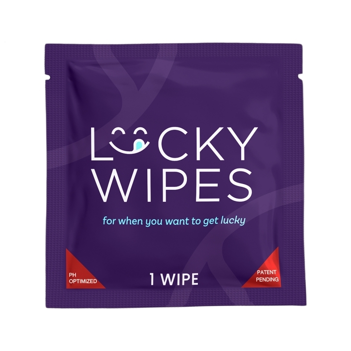 Sweetums Lucky Wipes Strawberries & Cream Flavor 10-Pack intimate cleansers and personal cleansing care by Sweetums.