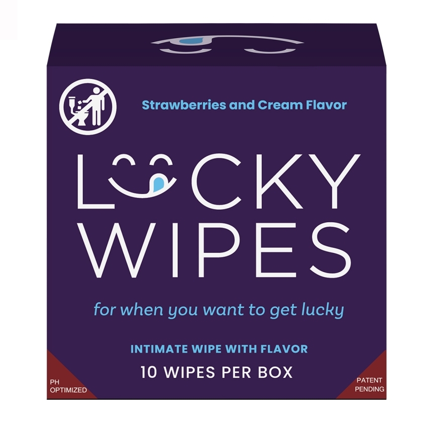 Sweetums lucky wipes strawberries & cream flavor 10-pack intimate cleansers and personal cleansing care by sweetums.