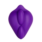 Purple Banana Pants vibrator BumpHer by shown in hand for scale