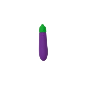 Emojibator vibrator Eggplant USB shown in hand for scale