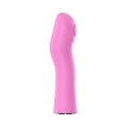 Pink Femme Funn vibrator FemmeFunn Hana Thumping shown in hand for scale