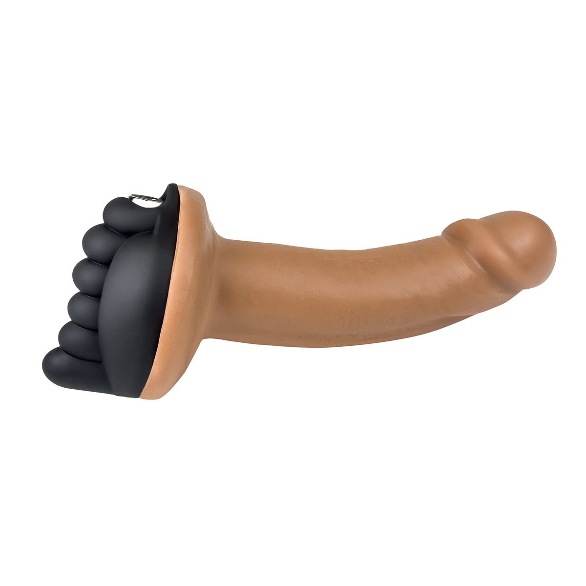 Close-up of the Black Banana Pants vibrator for texture detail