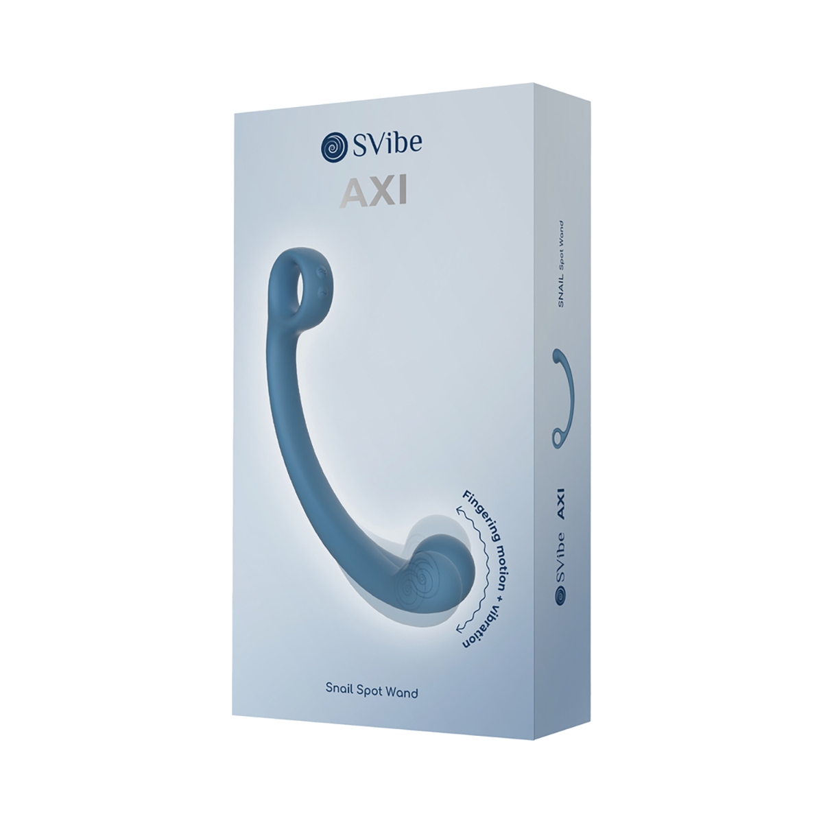 Angled view of the Blue Snail Vibe vibrator designed for intimate use