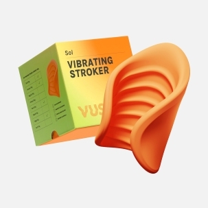 VUSH vibrator Sol Stroker shown in hand for scale