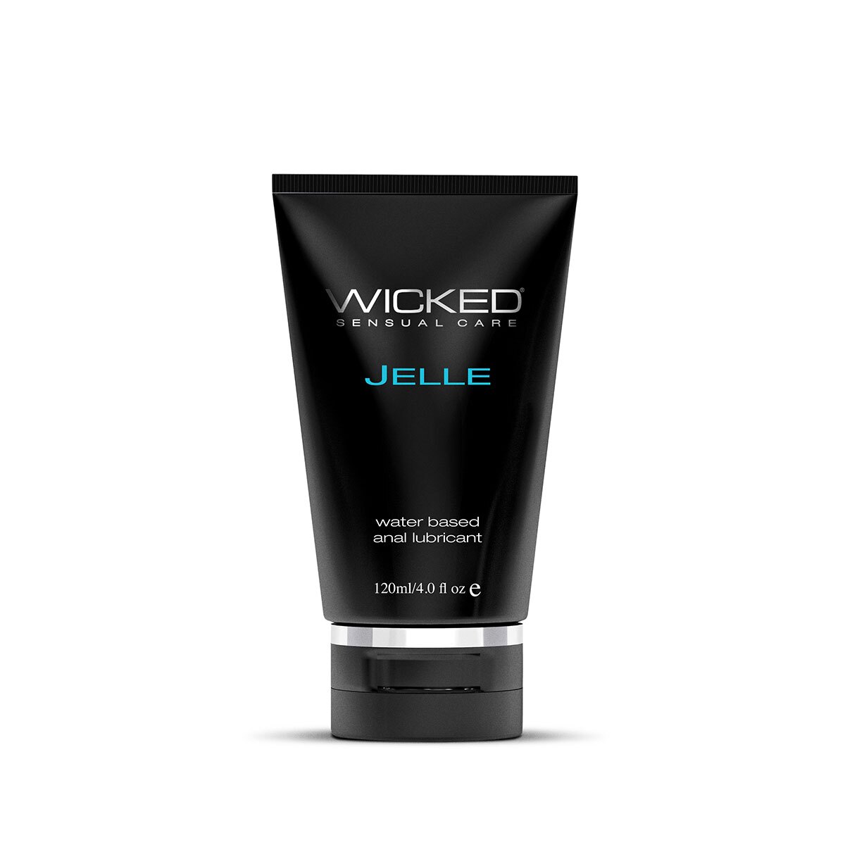 Bottle of 4 oz Water Based Lube Wicked Sensual Care showing clean, lightweight formula