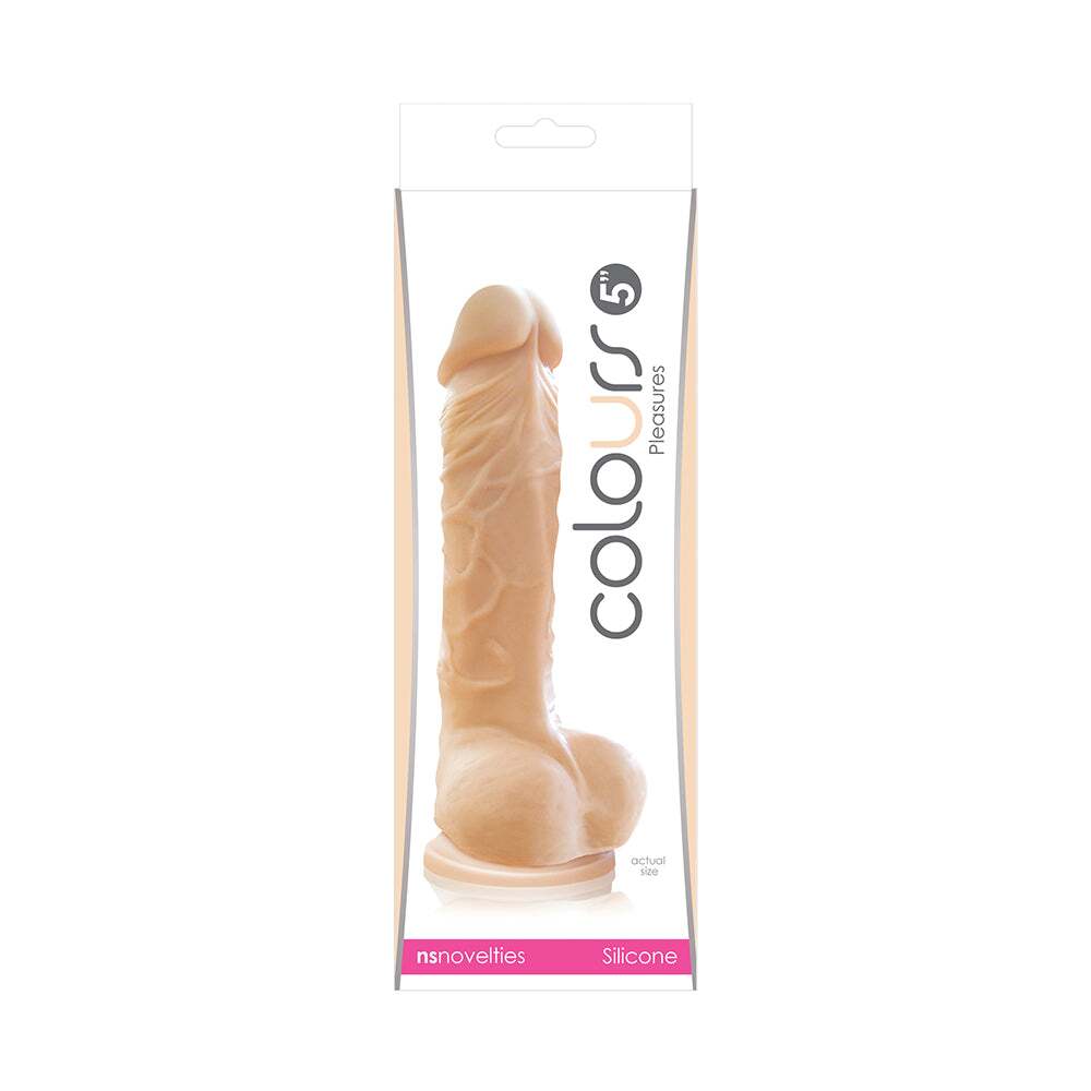 5 inch Dildo by NS Novelties in Vanilla Ivory Beige shown for use by Her or Him