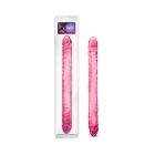 18 inch Dildo by Blush in Hot Pink Magenta Fuchsia shown for use by Her or Him
