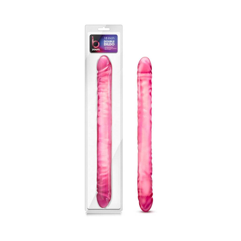 18 inch Dildo by Blush in Hot Pink Magenta Fuchsia shown for use by Her or Him