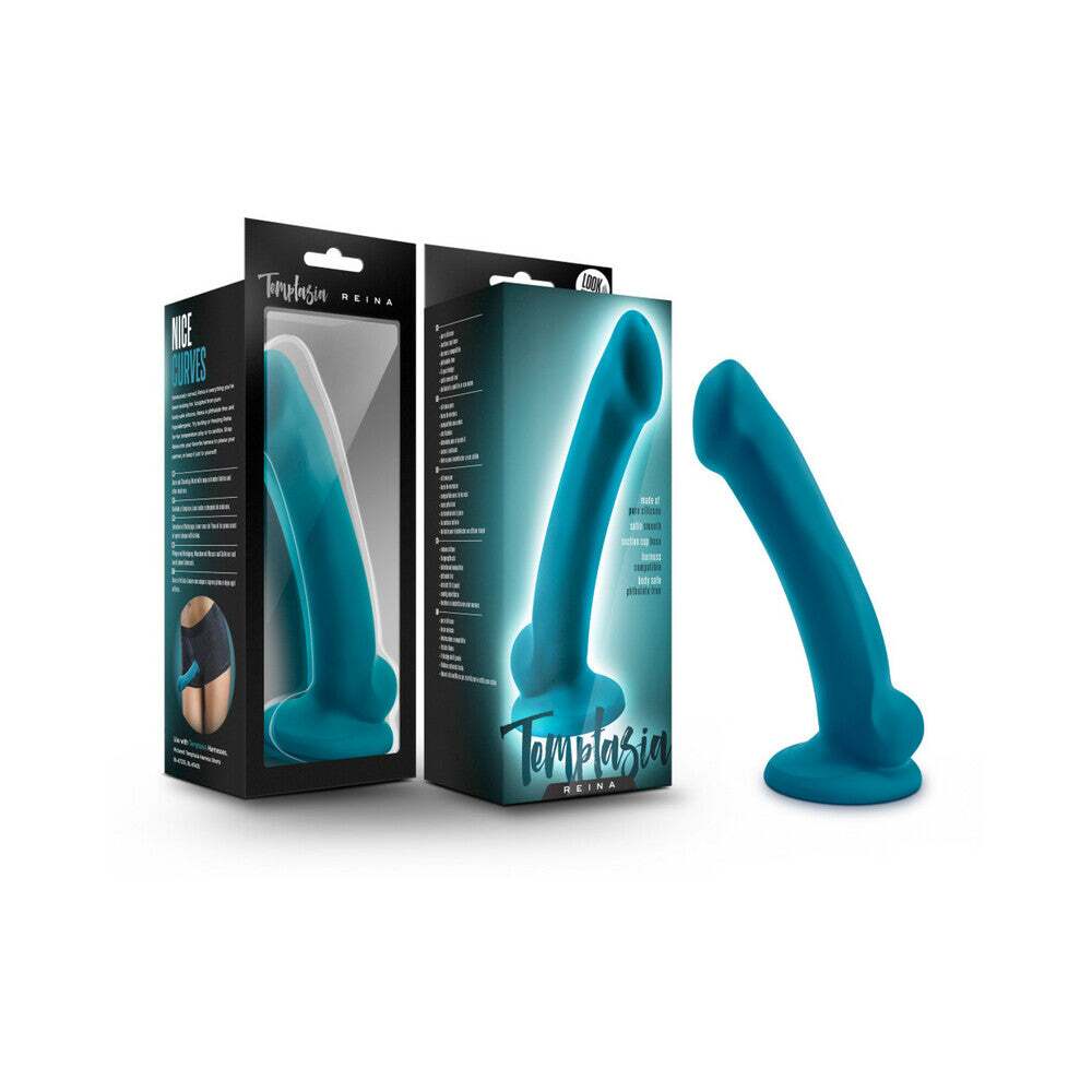 7 inch Dildo by Blush in Teal Turquoise Aqua shown for use by Her or Him