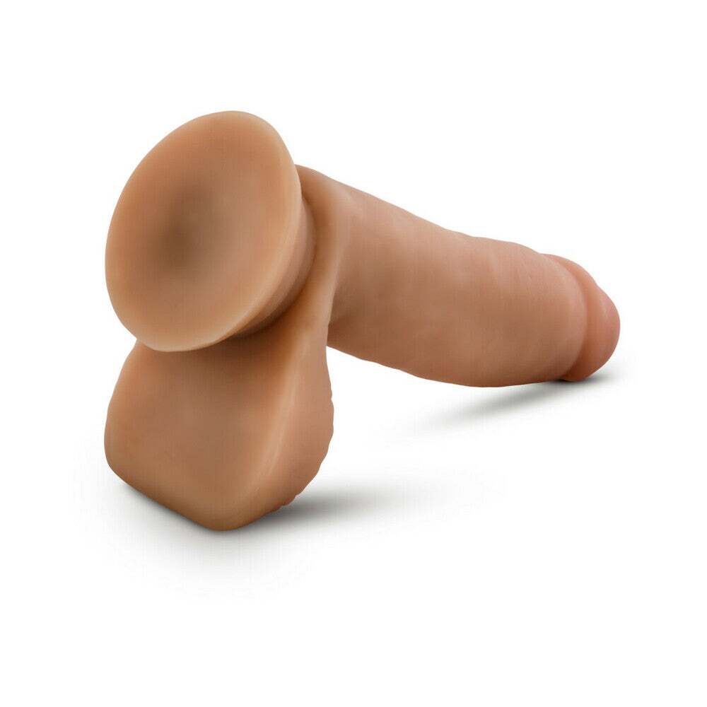 7 inch Dildo by Blush in Tan Light Brown Mocha shown for pegging Her or Him
