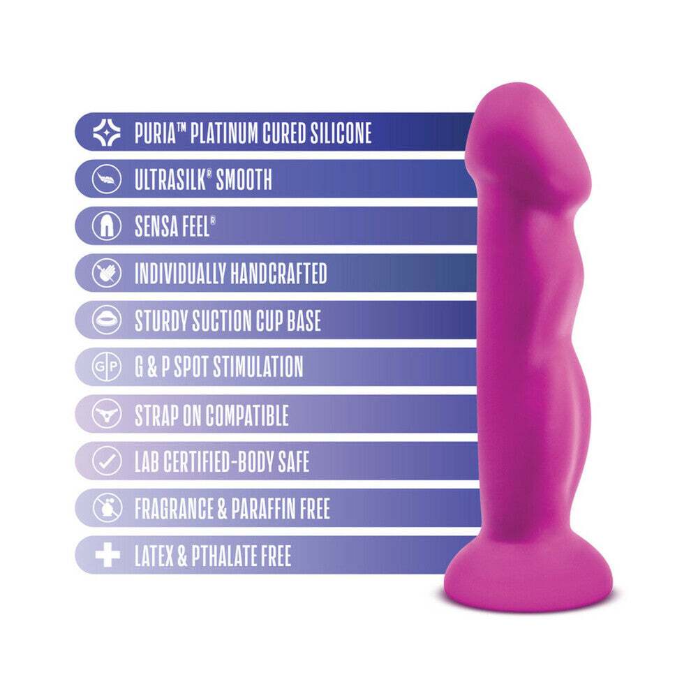 8 inch Dildo by Blush in Hot Pink Magenta Fuchsia shown for pegging Her or Him