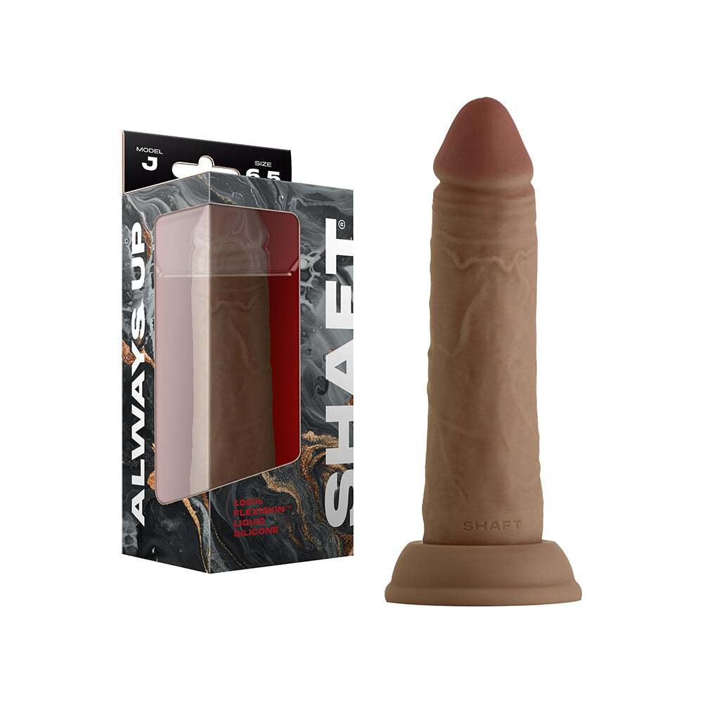 6.5 inch Dildo by Shaft in Tan Light Brown Mocha shown for use by Her or Him