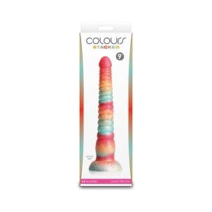 9 inch Dildo by NS Novelties in Multi-Color shown for use by Her or Him