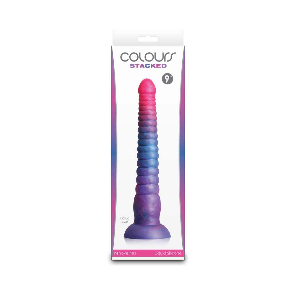 9 inch Dildo by NS Novelties in Multi-Color shown for use by Her or Him
