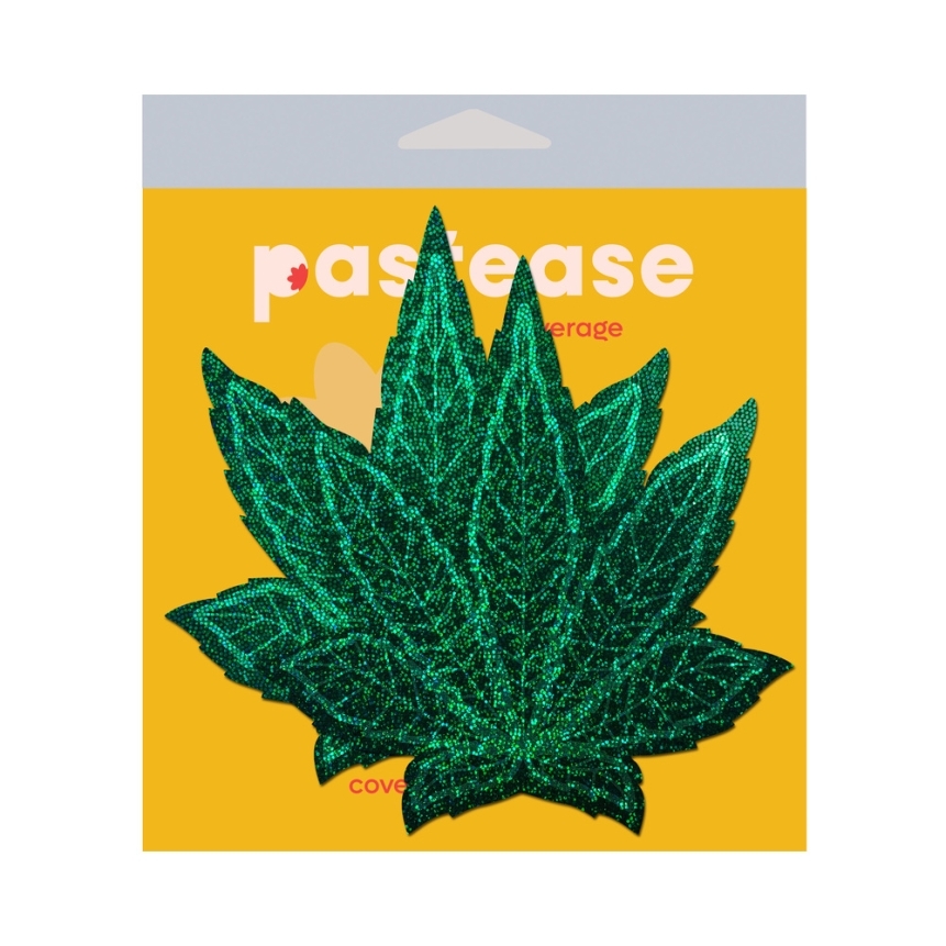 Wearing pot leaf glitter full breast cover nipples covers by pastease can be fun and sexy!