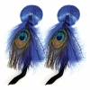 Feel sexy wearing sexy nipple covers  Round Blue Sequin w Feathers! Wearing Round Blue Sequin w Feathers nipples covers by Bijoux de Nip can be fun and sexy!
