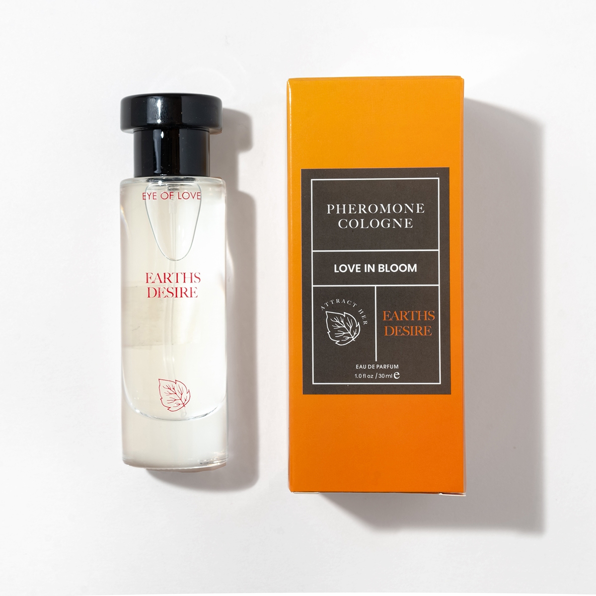 Bottle of  Vegan Lube Eye of Love showing plant-powered formula