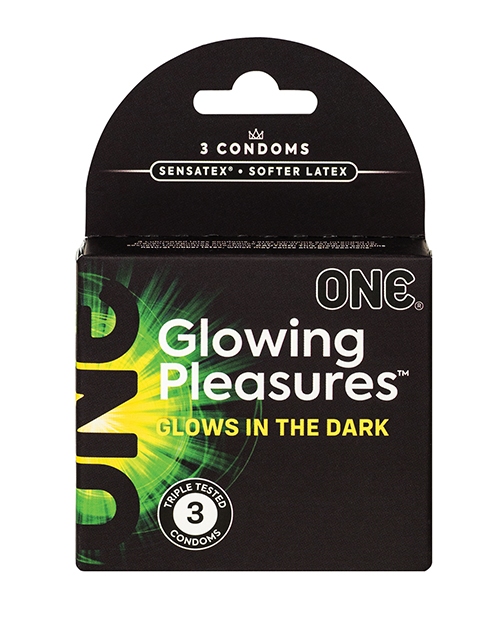 Shop One Glowing Pleasures Condoms - Box of 3 online
