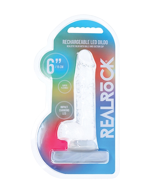 Shop Shots Real Rock LED Touch 6" Dong - Crystal Clear online